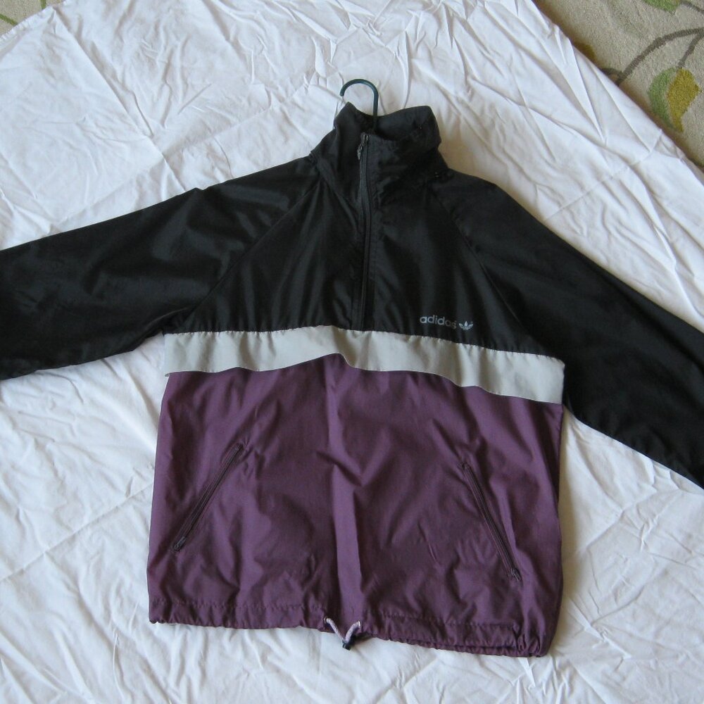 Vintage 1980s Adidas half-zip windbreaker Size M